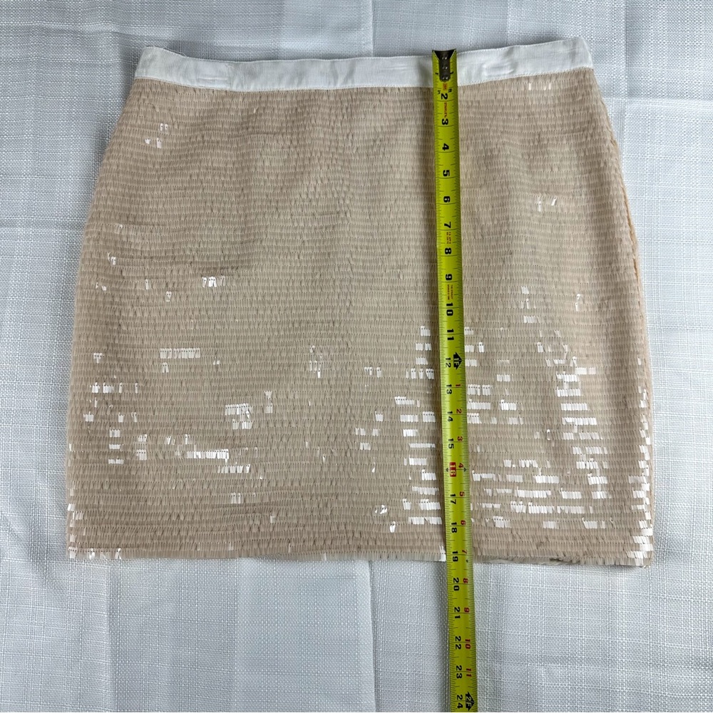 CACHE Scale Beige Full Sequins Mini Pencil Skirt Sz 12 NWT - Picture 4 of 8